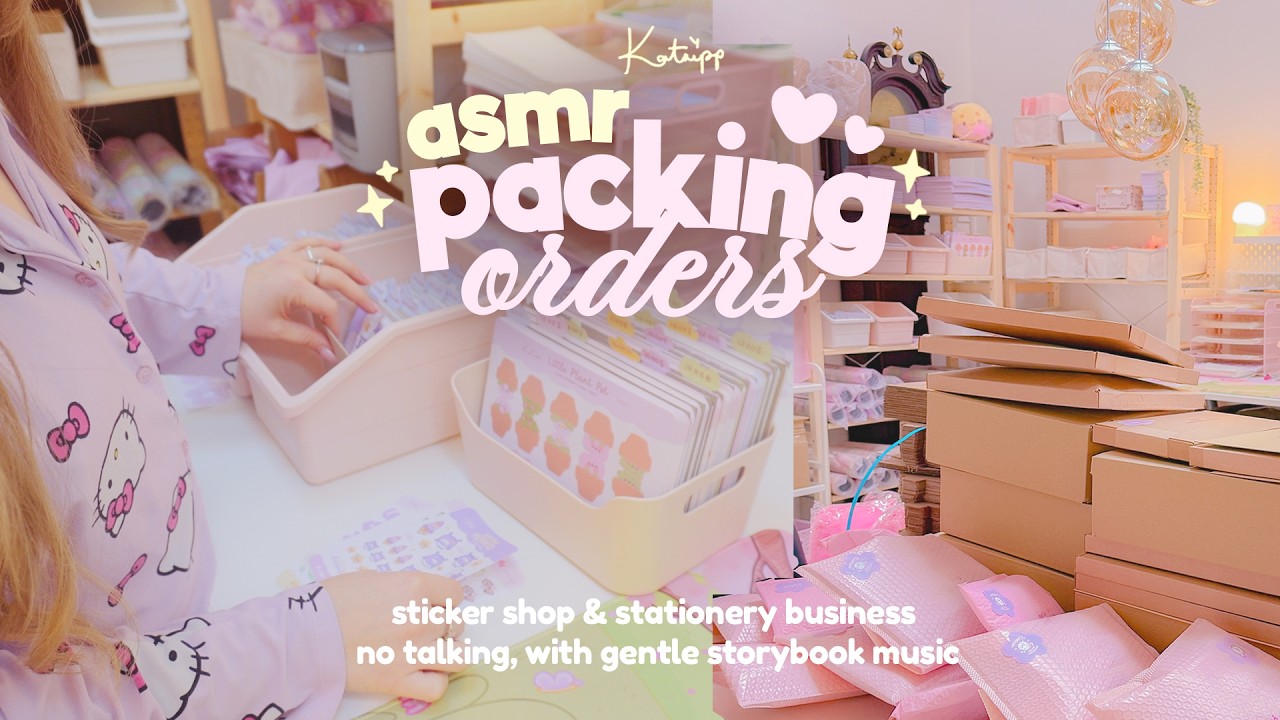 ASMR packing orders for a nervous system reset ✿ No Talking, Gentle Storybook Music