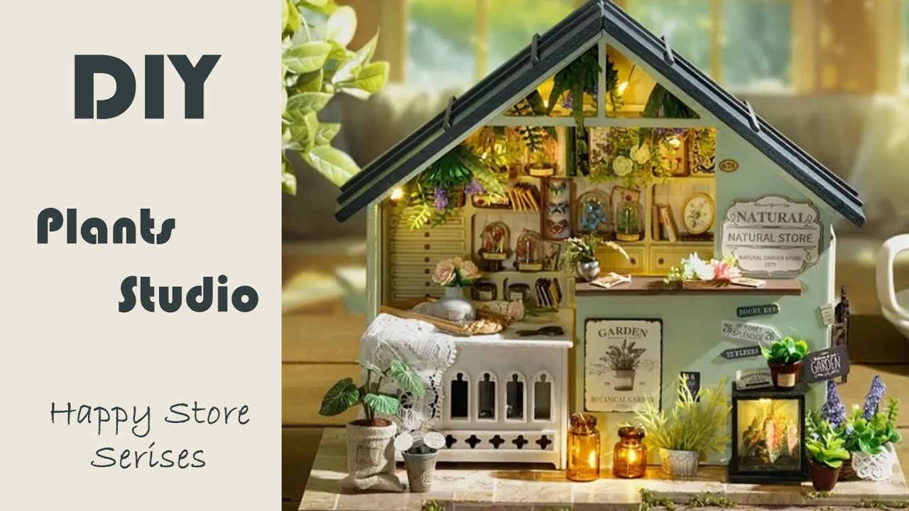 Plants Studio l 플랜트 스튜디오 l DIY Miniature Dollhouse Kit l 미니어처 miniature 쉽게 만들기 l Booknook l 책꽂이