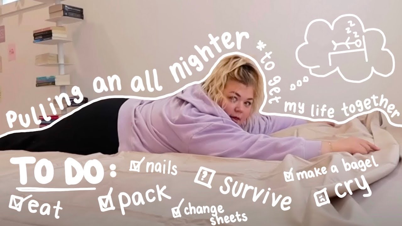 pulling an all nighter to get my life together *packing, doing my own nails, making a bagel & more*