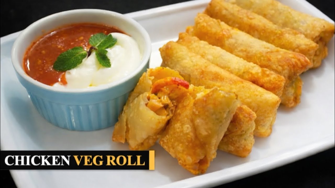 Creamy Veg - Chicken Spring Rolls Recipe| Ramadan Special Recipe ✨