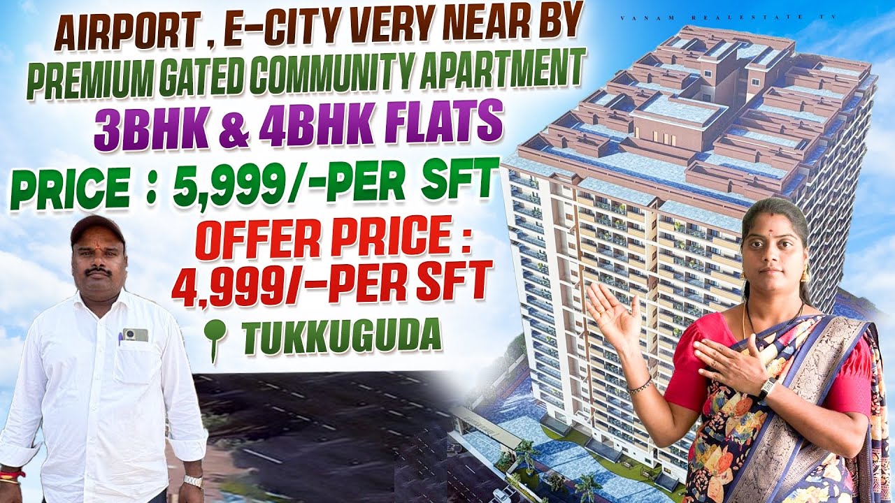 OFFER PRICE 4,999/-per SFT |premium ￼gated community apartment flats | in Hyderabad 