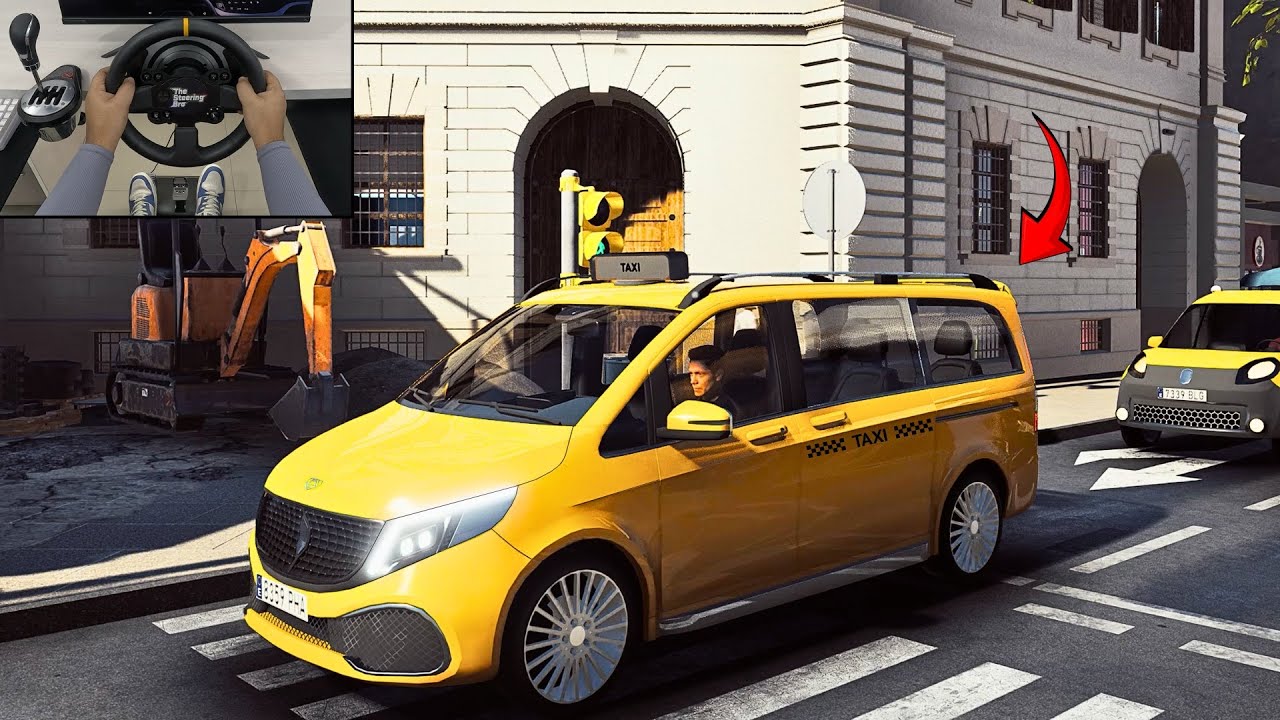 Taxi Simulator - Driving Mini Electric Bus | Steering Wheel Gameplay