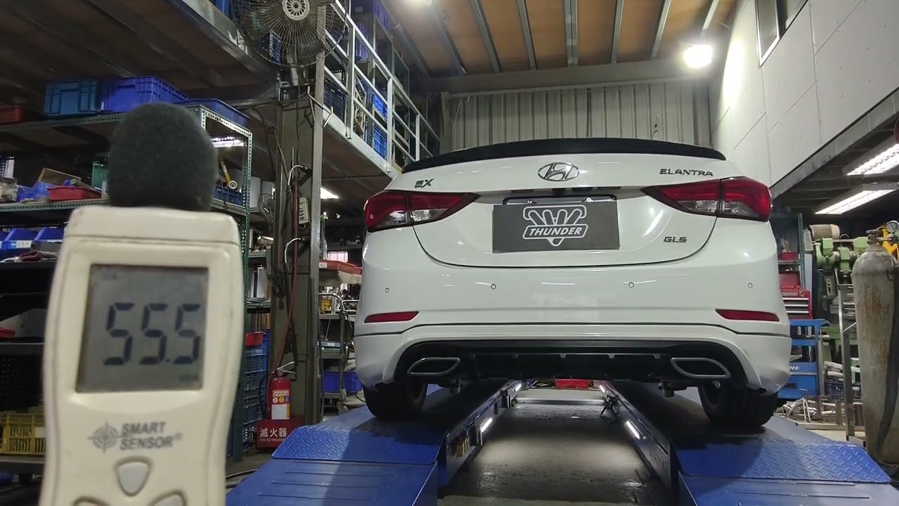 雷力 HYUNDAI 2016 ELANTRA 1.8NA 切中消改消音桶 φ50x150L.低調版單桶單出超跑尾段-隱藏尾飾 | THUNDER Silencer, Muffler SC type