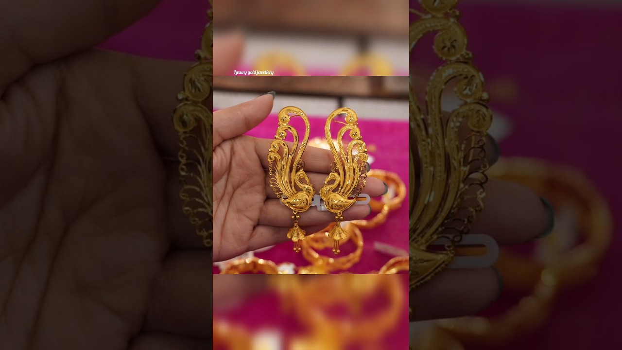 Beautiful gold full Kan Jhumka earrings designs #shorts #viralshorts #trending #earrings #jhumka