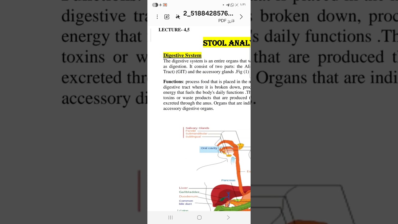 التحليلات المرضية / تحليل الخروج العام / النظري / الجزء الاول