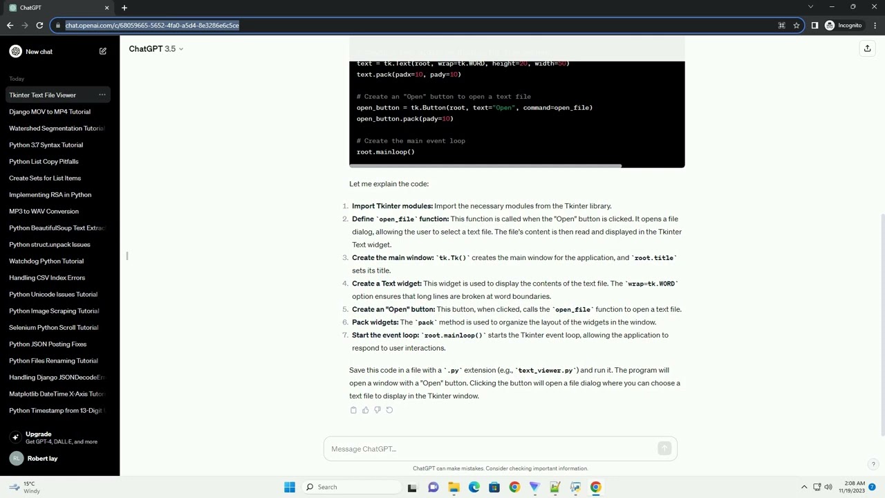 python tkinter interface how to create a new to show txt file