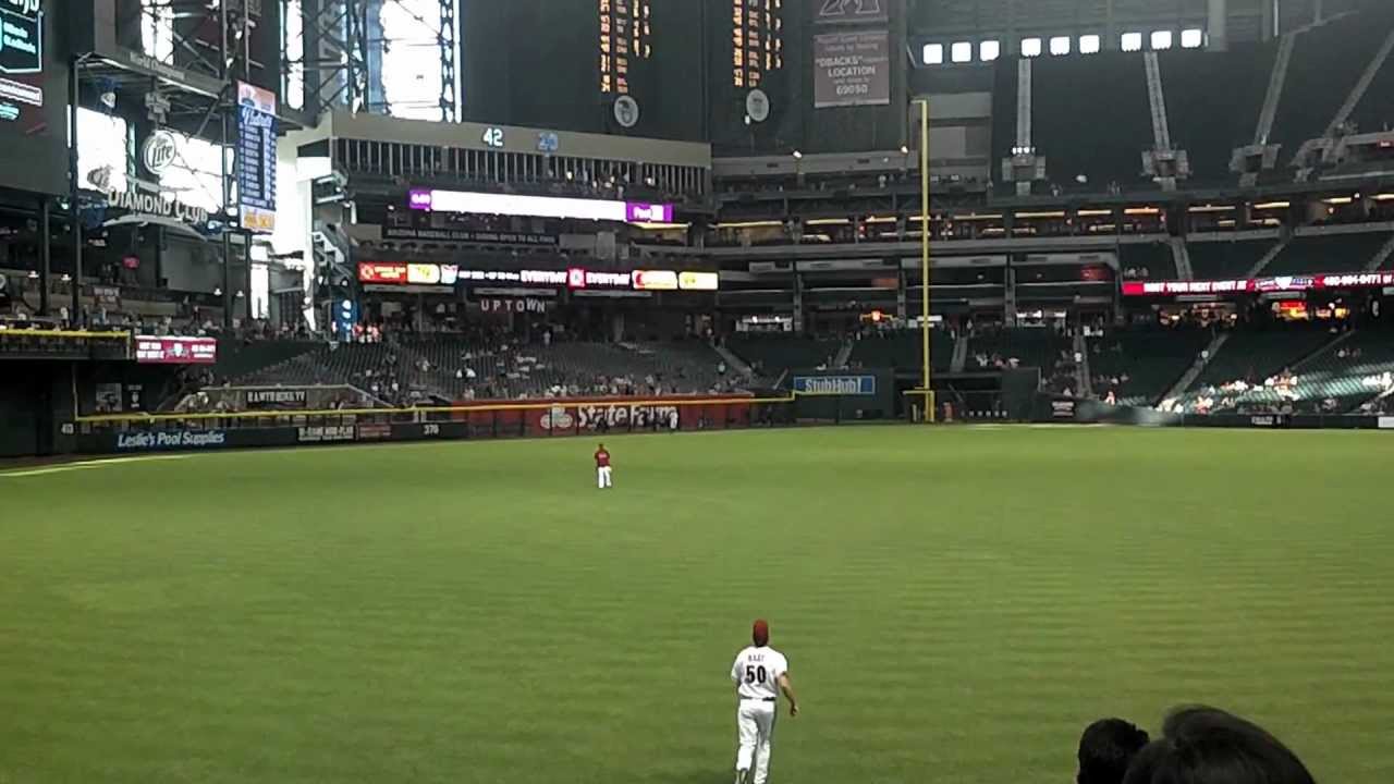D-backs pitcher Trevor Bauer's long-toss routine