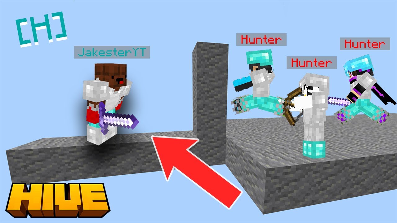 Hive Helper vs 3 Hunters (skywars)