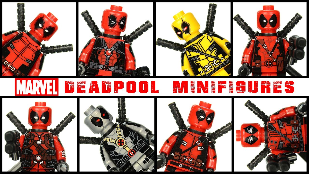 Deadpool Gallery of Suits LEGO KnockOff Minifigures Set 3 w/ X-Force & X-Men