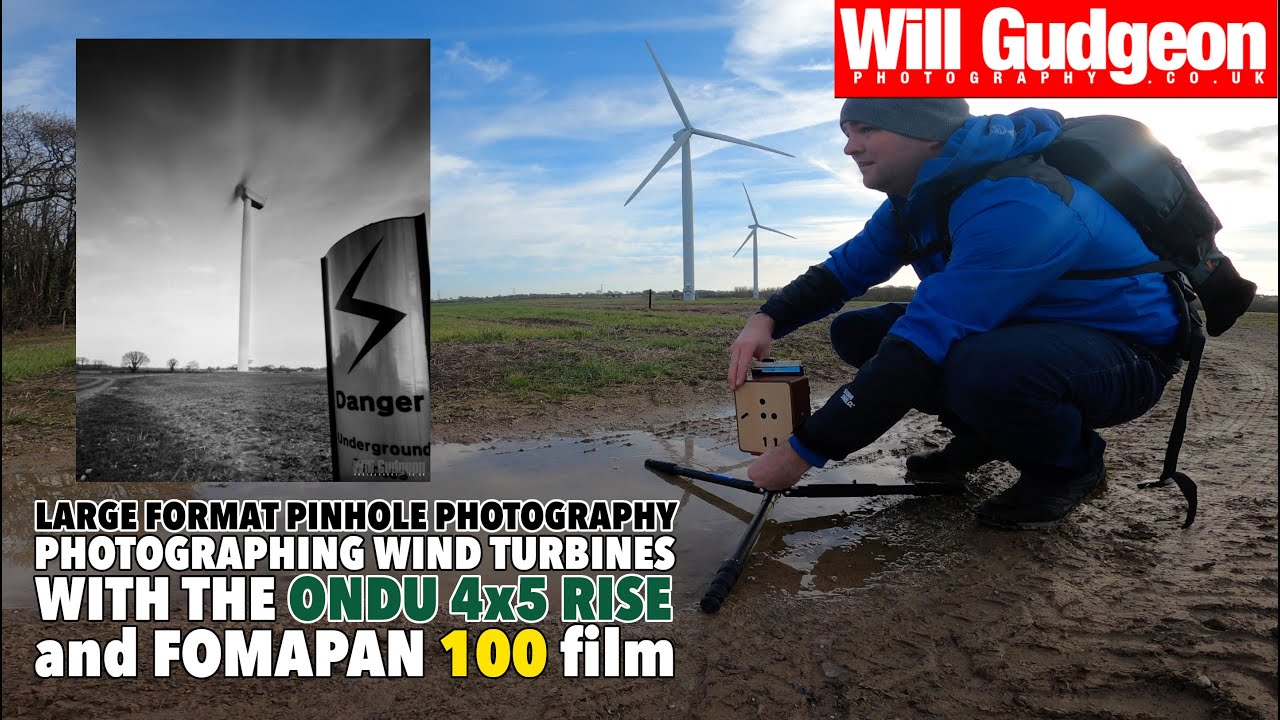Pinhole photography at local wind turbines - ONDU 4x5 and Fomapan 100
