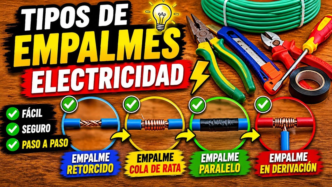ELECTRICIDAD: Como hacer empalmes en cables. Tipos y formas.(Fácil y Seguro).