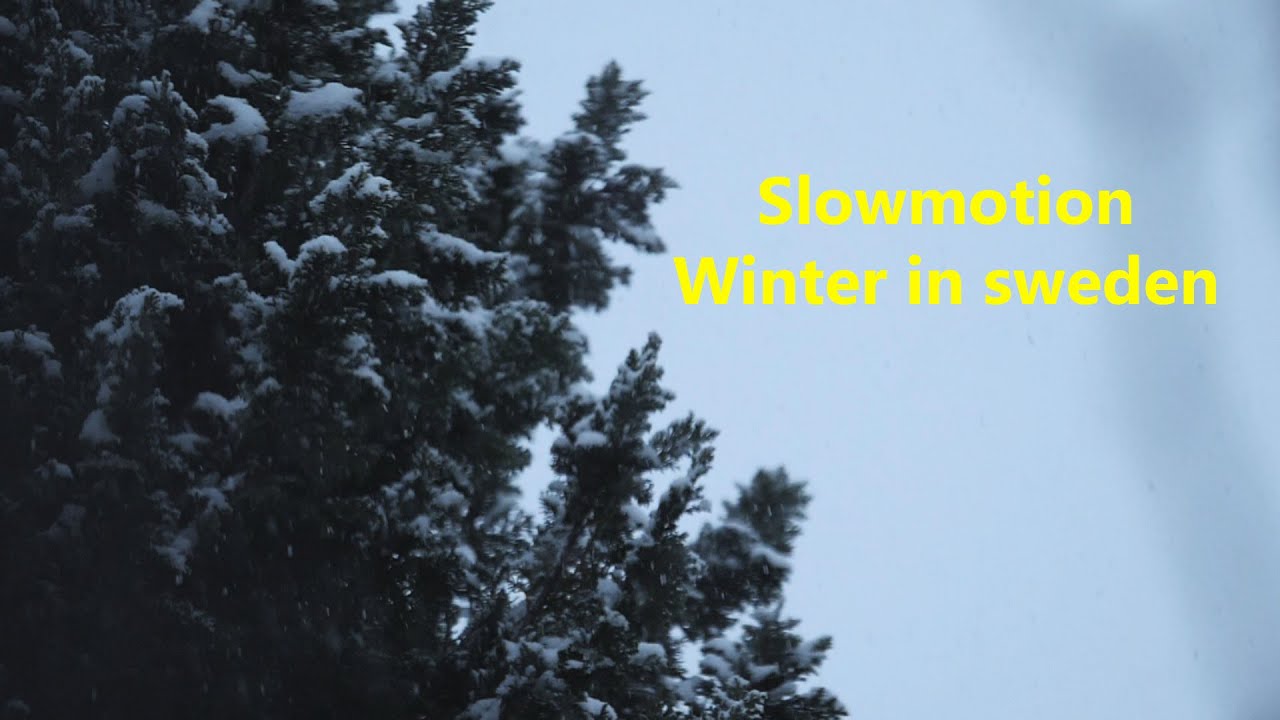 Winter in sweden, Frozen rivers and snowfall in slowmotion.