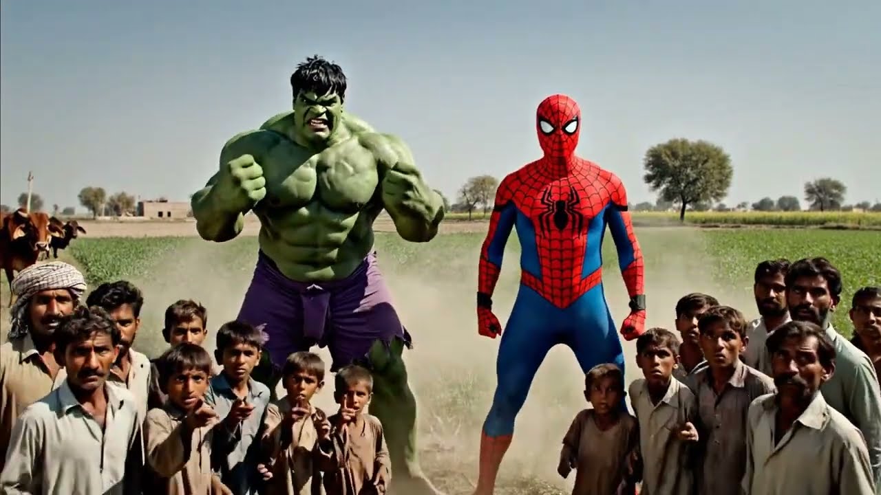 “Spider-Man & Hulk vs Iron Man & Joker | Ultimate Village Battle!” @RezoHulk @moscow_spider