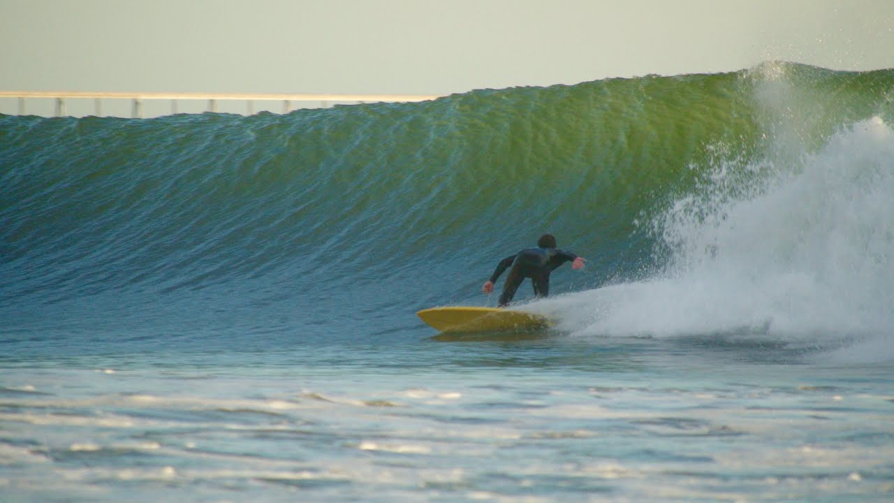 Surfing Magical California Pointbreak at Sunset