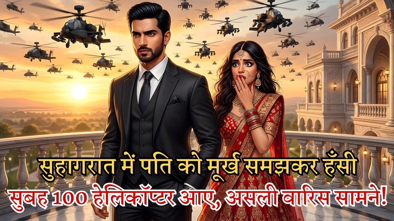 सुहागरात में पति को मूर्ख समझकर हँसी—सुबह 100 हेलिकॉप्टर आए, असली वारिस सामने!