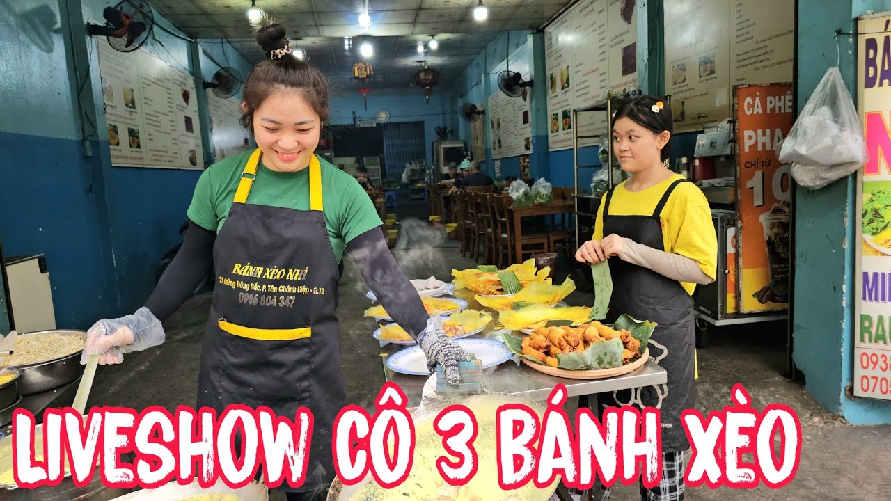 Liveshow Cô 3 Bánh Xèo Nhé Hà Anh Hỗ Trợ Chạy Bàn Mệt Nghỉ.