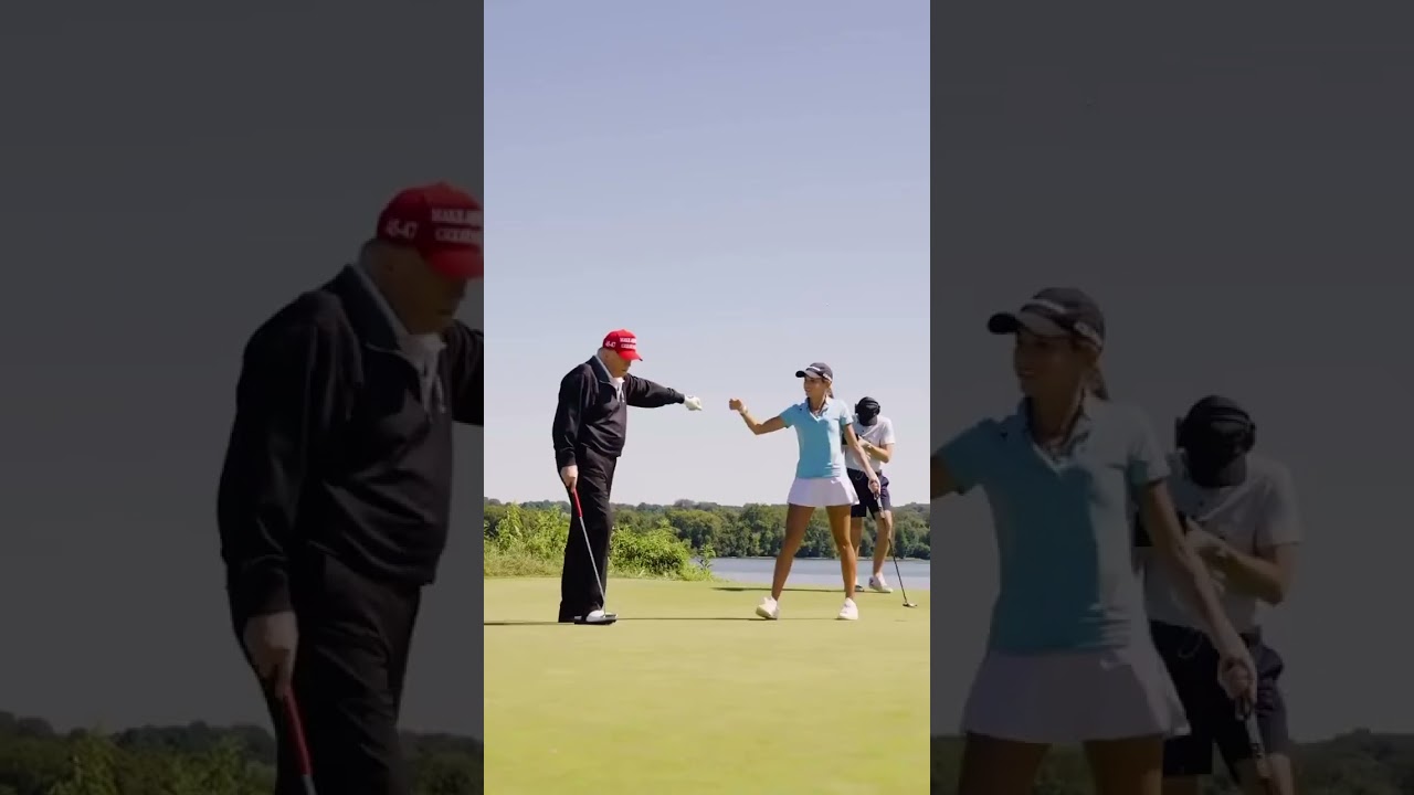 Трамп играет в гольф под русскоязычный трек Скриптонита &laquo;не расслабляйся&raquo; &mdash; видео выложила внучка...