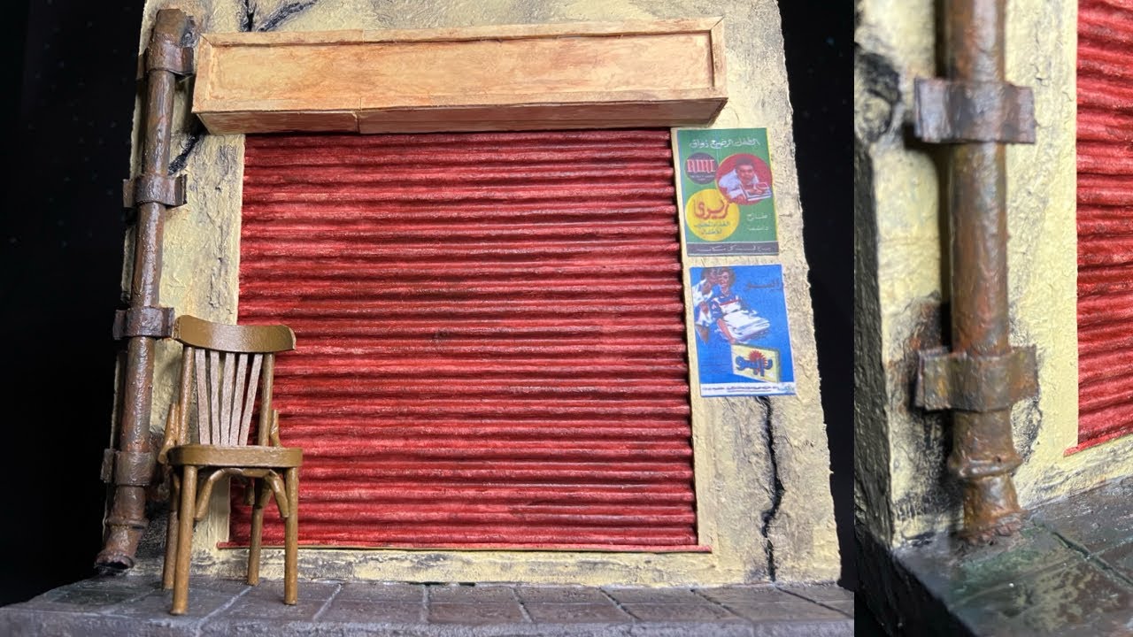 مجسم محل في عمارة قديمة من التمانينات واقعي جداً 🏬 DIY A miniature model of an old shop