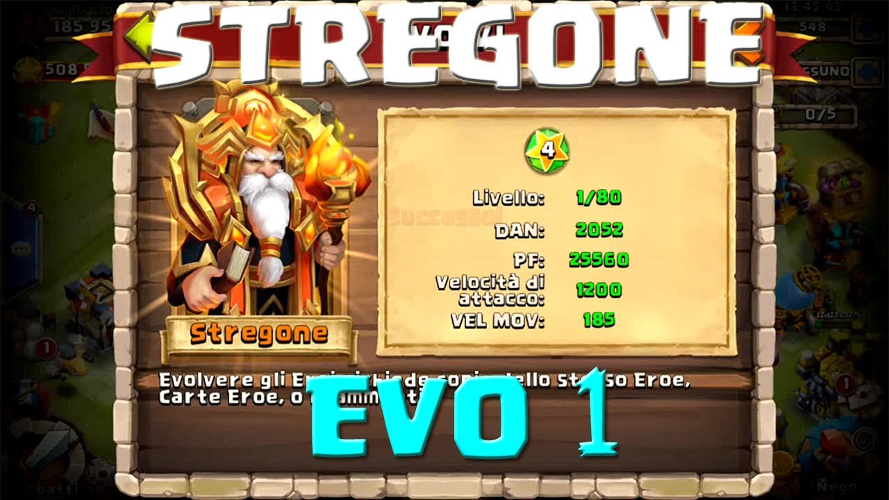 |CASTLE CLASH| STREGONE EVO 1 E DIO 5/8!! SKILL 7