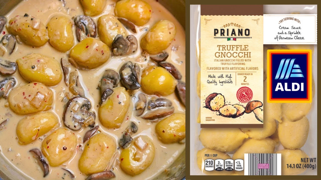 Aldi's Filled Truffle Gnocchi with Creamy Mushroom Sauce - Stovetop Recipe