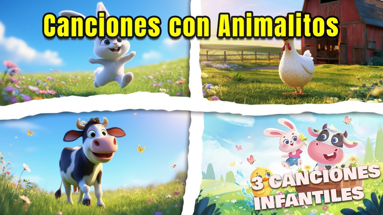 La Fiesta de Música Infantil con Animalitos 🎉 | Tres Canciones Infantiles para Bailar y Cantar