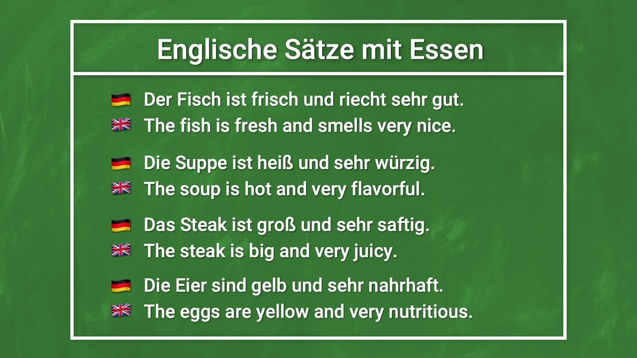 Englisch lernen: Beispielsätze zum Thema Essen