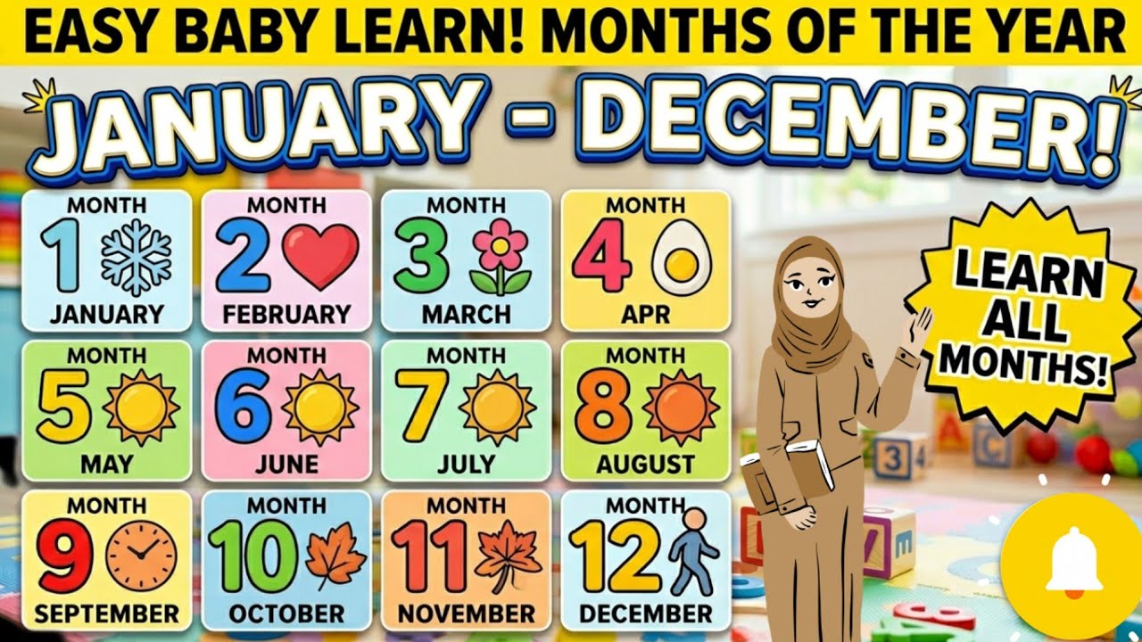 Learn the 12 Months of the Year | Months of the Year for Kids | Preschool Learning