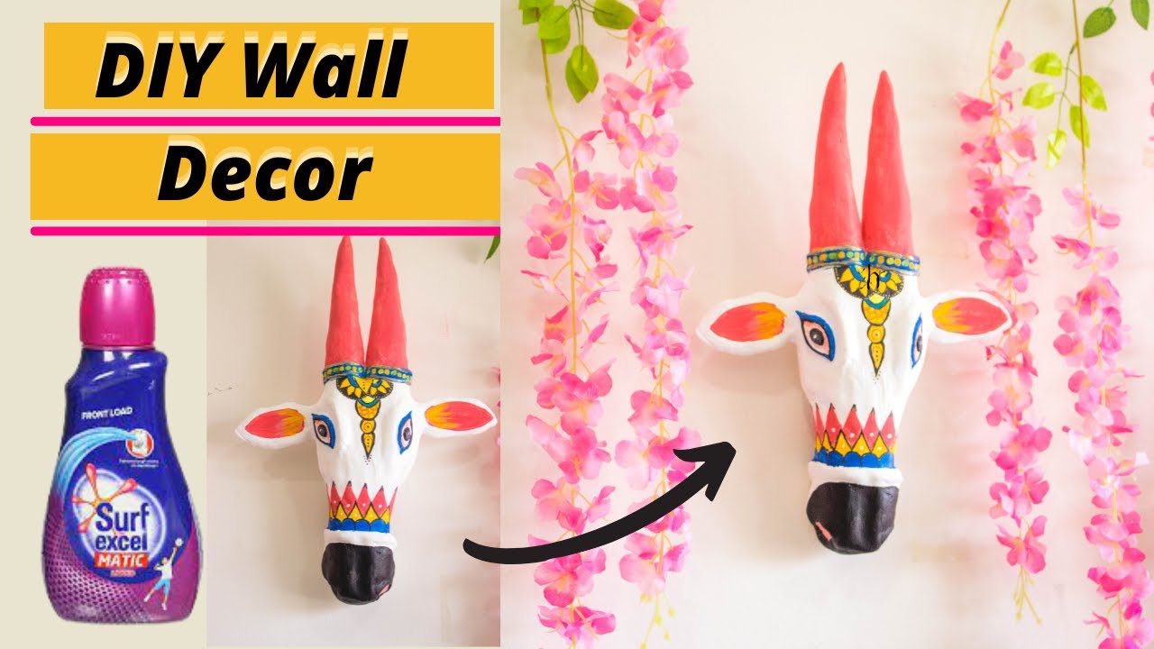 Cow Face Wall hanging | Wall putty craft | Best out of waste | DIY Home decor ideas | DIY Cow face