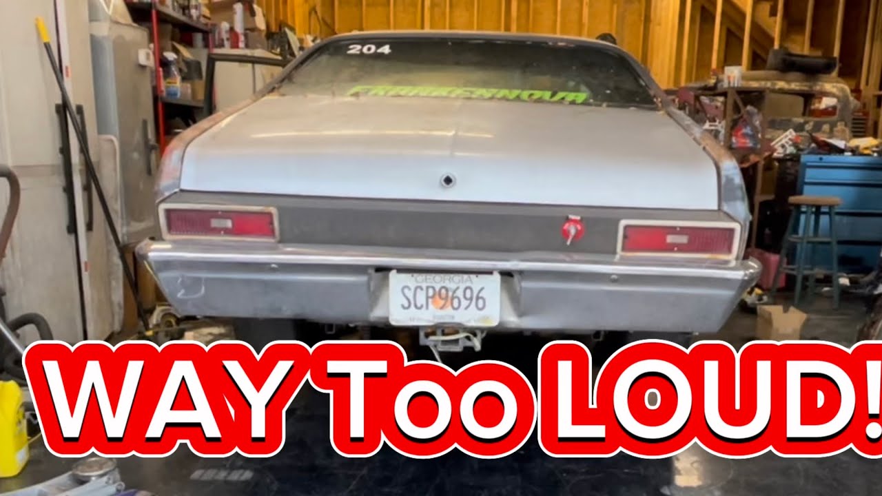 Установка 3-дюймового выхлопного комплекта на Chevy Nova 74 года.