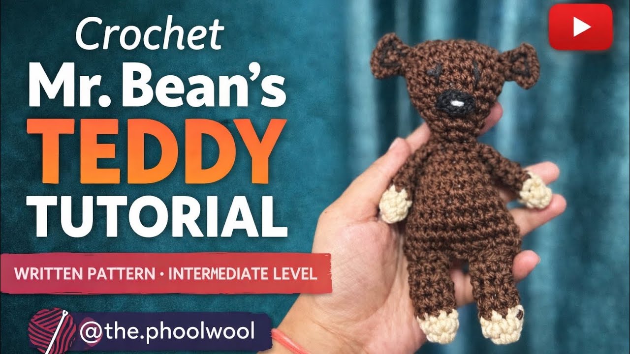 How to Crochet Mr. Bean’s Teddy 🧸 | Written Pattern | Intermediate Amigurumi Tutorial