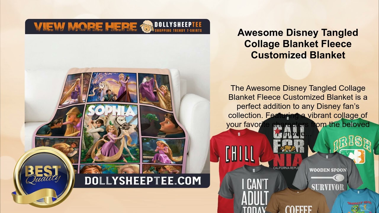Awesome Disney Tangled Collage Blanket Fleece Customized Blanket