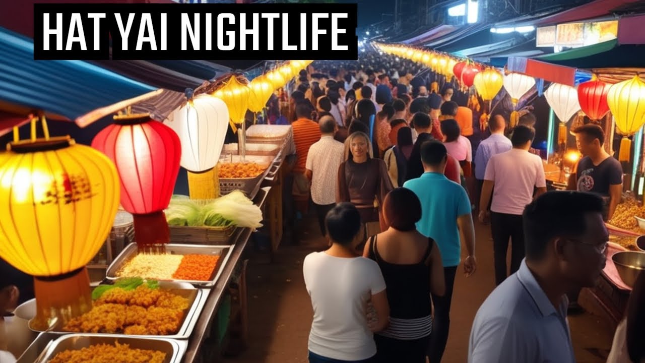 4K VIDEO Hat yai night life and night market Lee garden and MC area