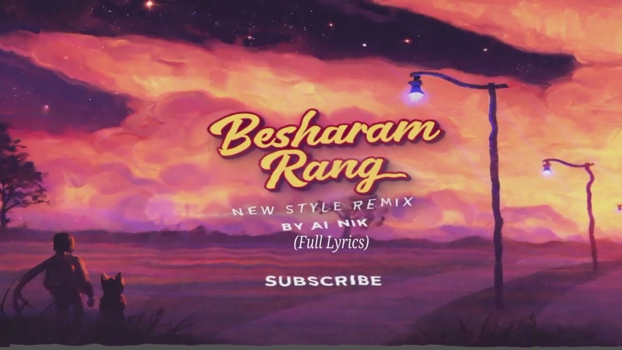 🎧 Besharam Rang | Full Lyrics| Remix | AI Nik 💃🔥#remixsong #bollywoodremix 