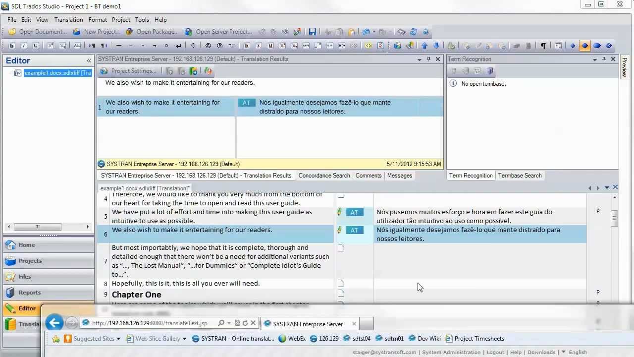 Working with Systran profiles in Trados Studio 2011