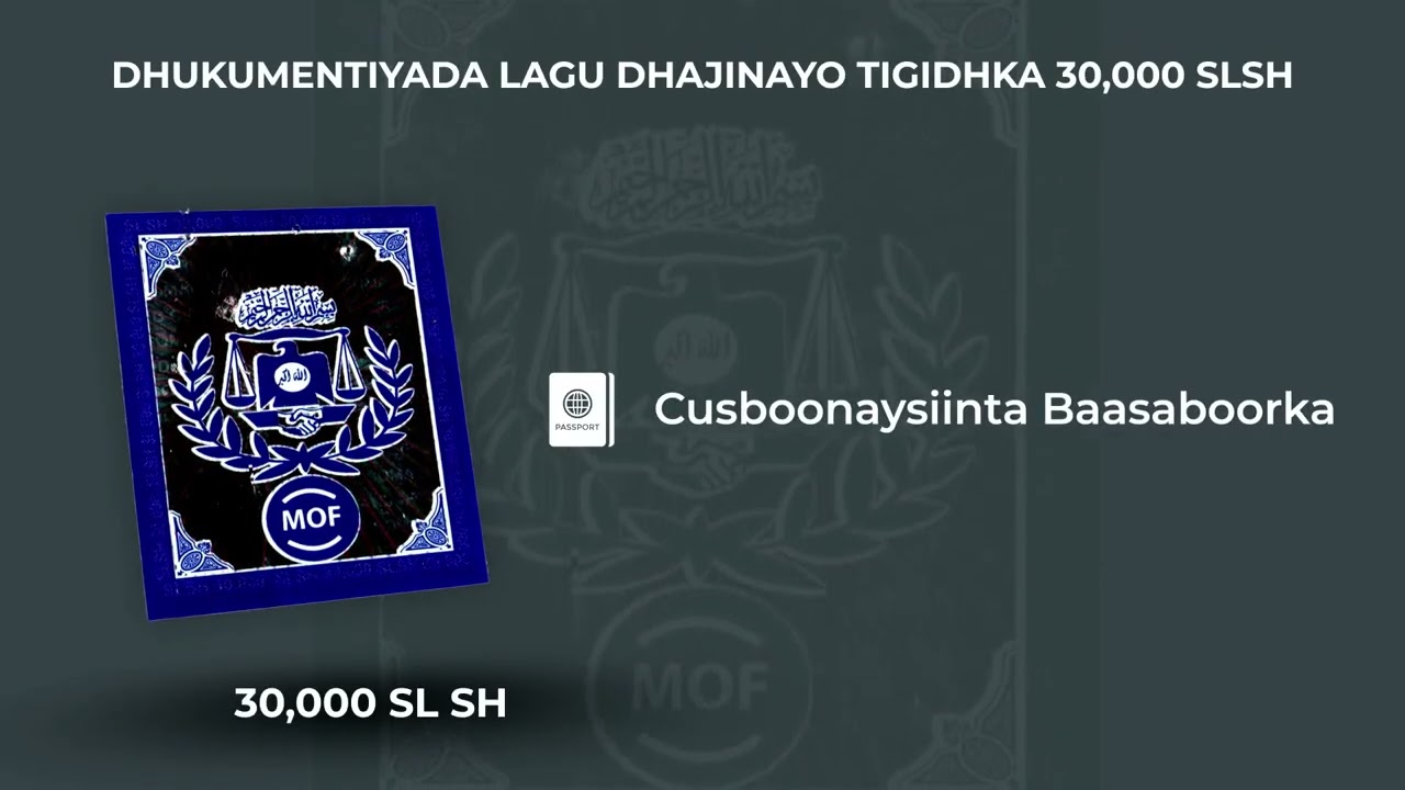 War-gelin muhiim ah oo ku saabsan Cashuurta Tigidhada [Stamp Tax].