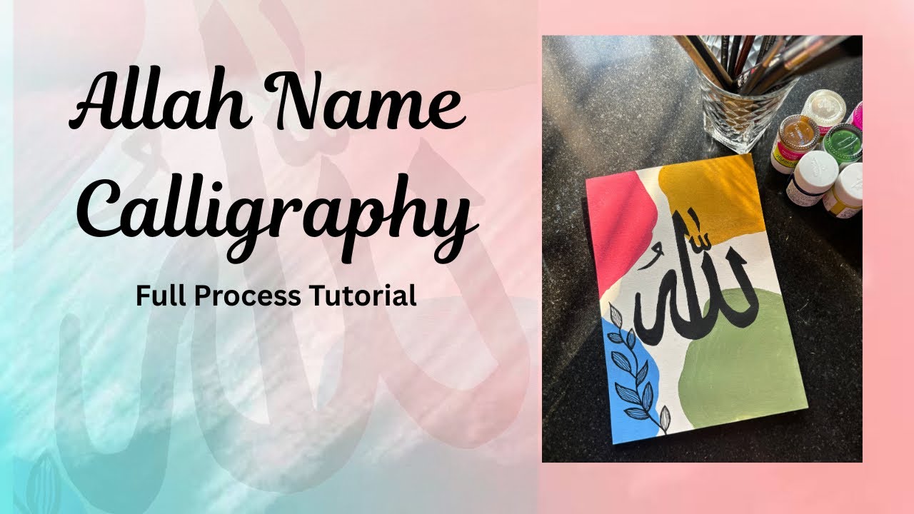 Allah Name Calligraphy | Modern Islamic Art Painting | Step by Step tutorial @Artistry.by.Zainab48