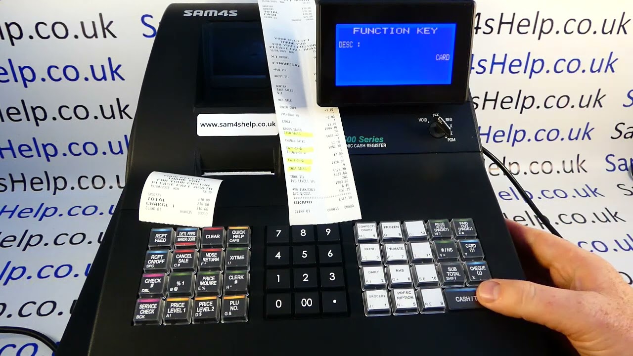 How To Edit CHARGE1 Payment Button Sam4S NR-500 / NR-510 / NR520 Cash Registers Programming Tutorial