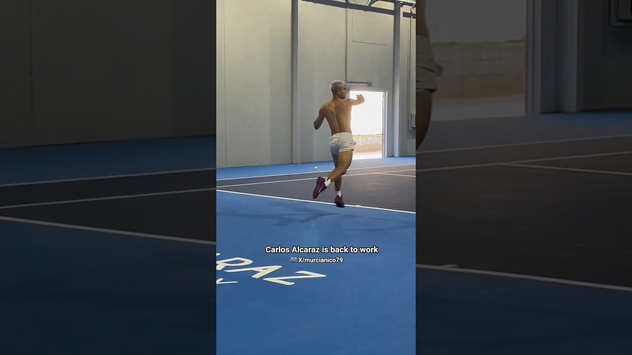 Carlos Alcaraz is back to work at the Carlos Alcaraz Academy in Murcia. #tennis