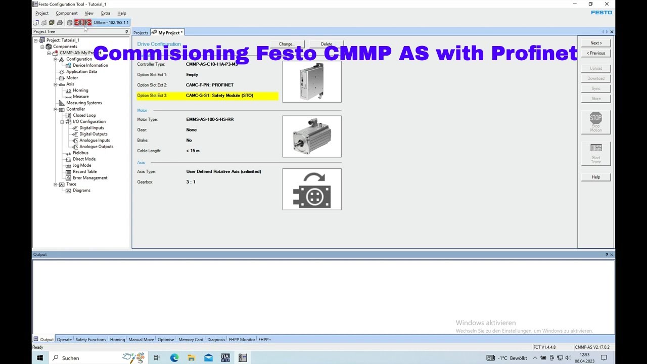 Festo CMMP AS Commissioning  with PROFINET 1 of 3