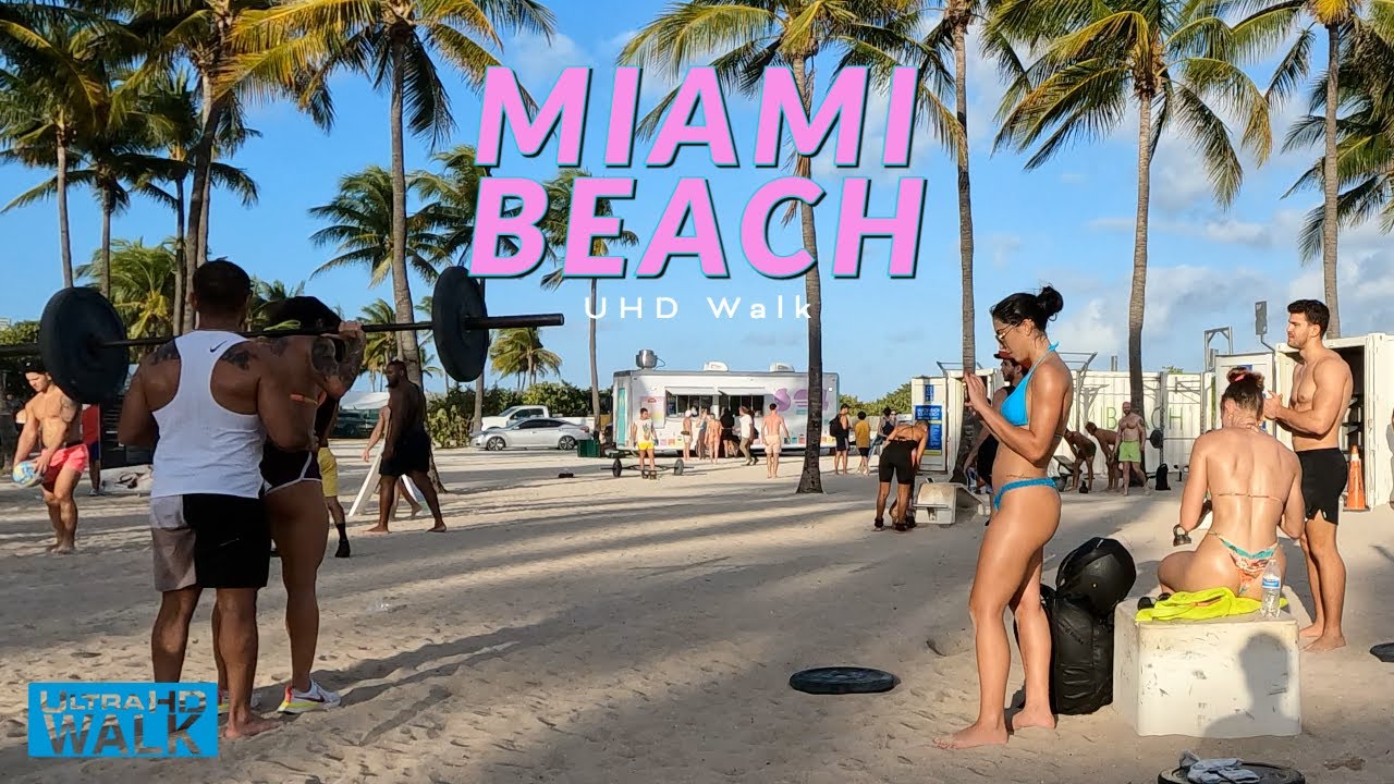 Miami Beach Walk 4k 🇺🇸  Walking tour of Muscle Beach in Miami Beach, Florida USA