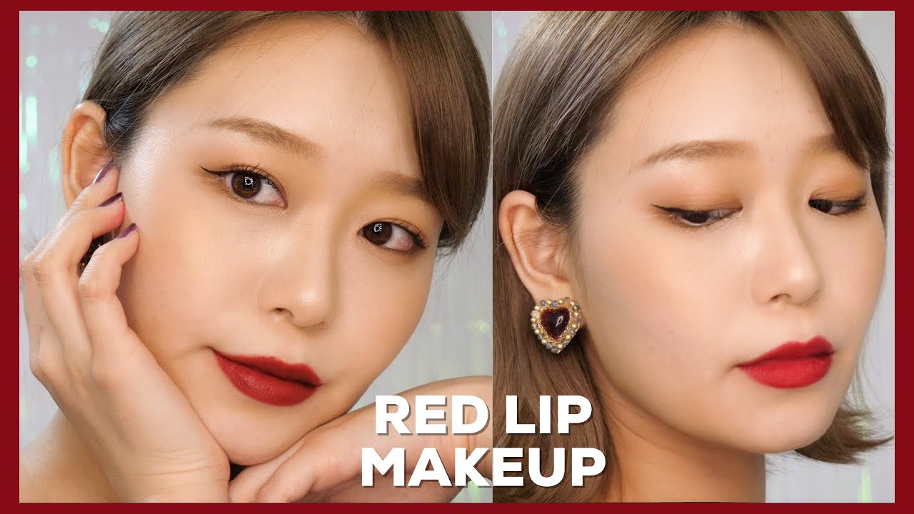 【裸眼】赤リップが主役のメイク💄お気に入り赤リップ３つ紹介【成人式メイク】Red lip Makeup by桃桃