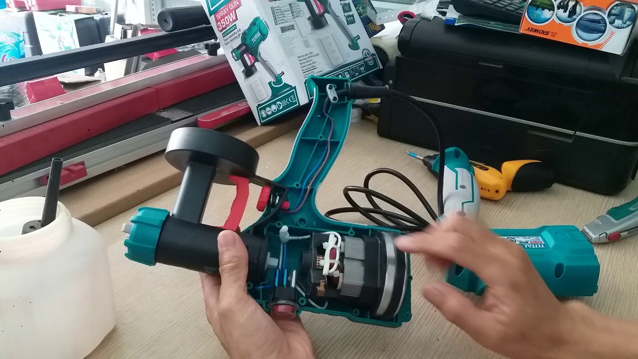 Bên trong máy phun sơn Total 350w có những gì - Nguyên lý hoạt động của máy /nguyenchidam
