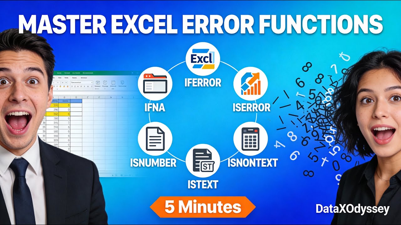 Topic 8: Excel Error & Type Functions in 5 Minutes (IFERROR, IFNA, ISERROR, ISNUMBER & More)