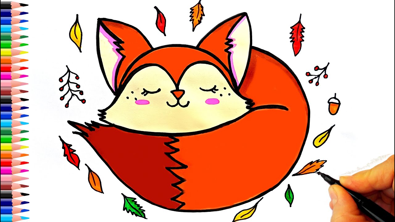 Çok Kolay Sevimli Tilki Çizimi 🦊 Tilki Nasıl Çizilir? - Kolay Çizimler - How To Draw a Fox