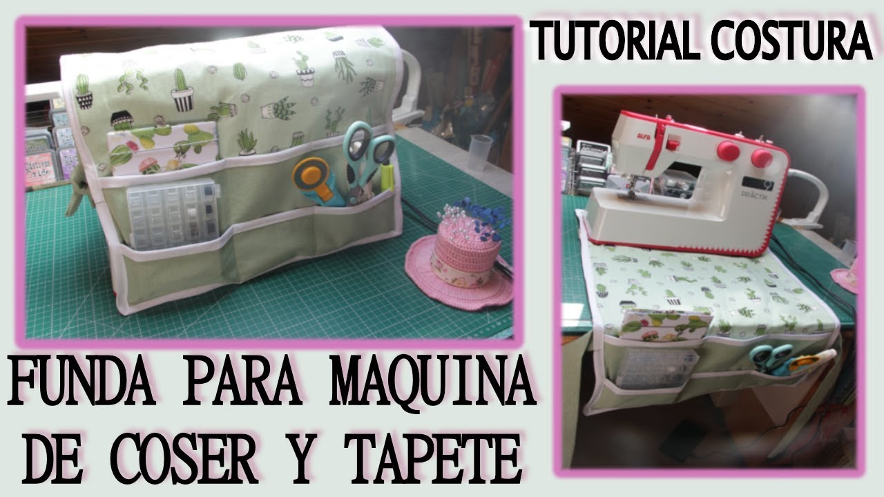 🧵COSTURA🧵 Tutorial funda / tapete o caddy y organizador con bolsillos para maquina de coser