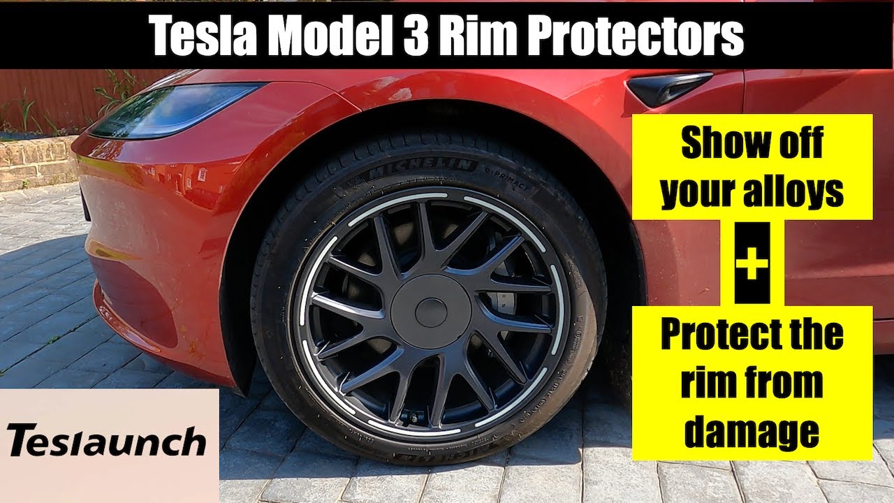 Set your wheels free! 2024 Tesla Model 3 Alloy Wheel enhancers/rim protectors from Teslaunch