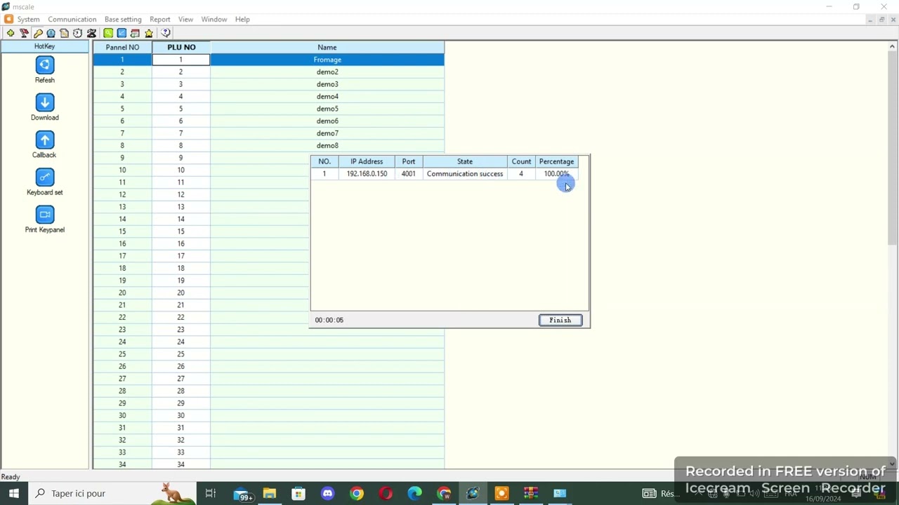 Balance étiqueteuse gauss 5000 ( connexion au pc et programmation des prix et du ticket)