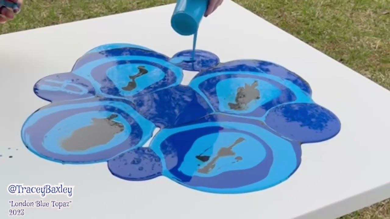 Acrylic Pour | Puddle Pouring | Fluid Art Pouring | Abstract Art | Torching | @traceybaxley