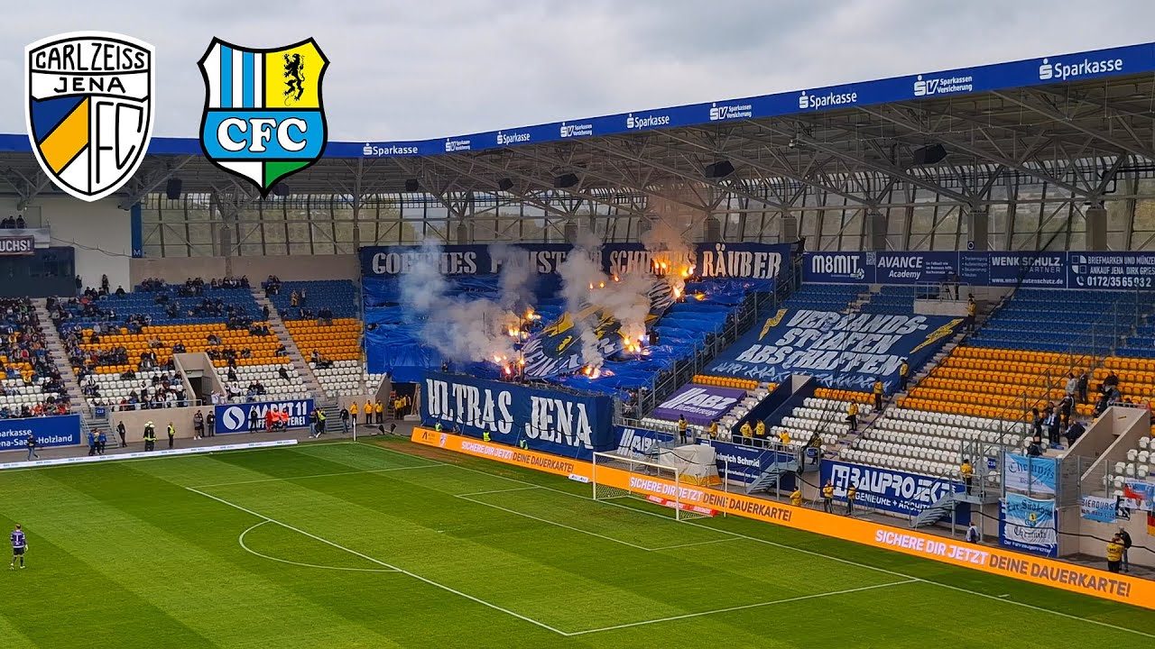 FC Carl Zeiss Jena vs Chemnitzer FC 2:0 • Stadionatmosphäre | 50min Unterbrechung & Südkurve geht