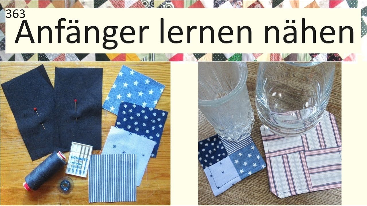 14 mein erstes Nähprojekt – Untersetzer aus Stoffresten #Video363